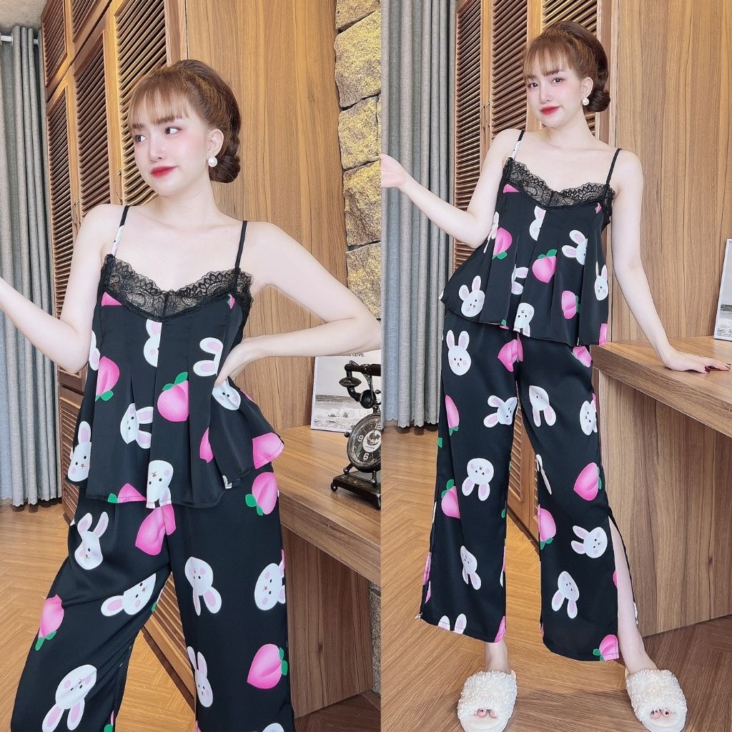 Đồ ngủ nữ❣️FREE SHIP❣️Đồ ngủ sexy lụa Mango cao cấp mềm mại xinh xắn &lt; 65KG