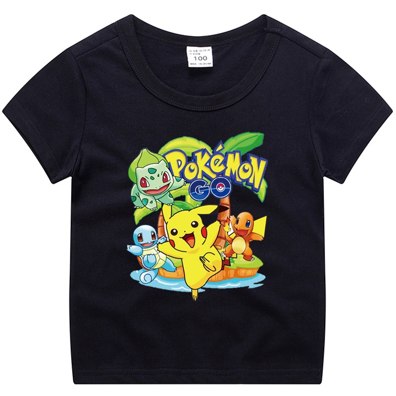 Áo thun cho bé pokemon 4 màu , Có size người lớn, King Cotton
