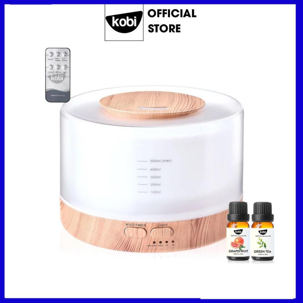 Combo máy phun sương, khuếch tán tinh dầu Kobi Ban Mai và 2 chai tinh dầu Kobi nguyên chất 10ml/chai