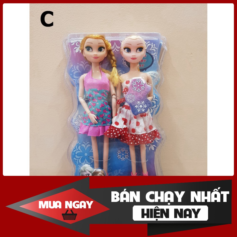 Đồ chơi hộp 2 búp bê ELsa và Anna đẹp có khớp cho bé gái