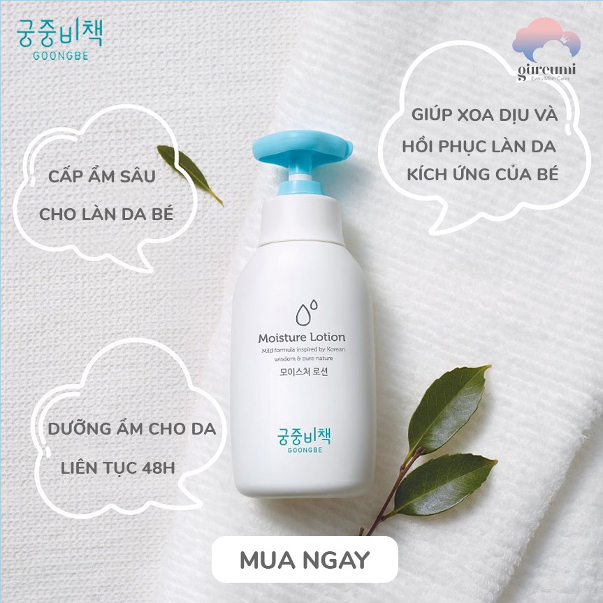 SET dưỡng ẩm và tắm gội Hàn Quốc GOONGBE, dưỡng ẩm phục hồi và chăm sóc da chuyên sâu (Moisture)