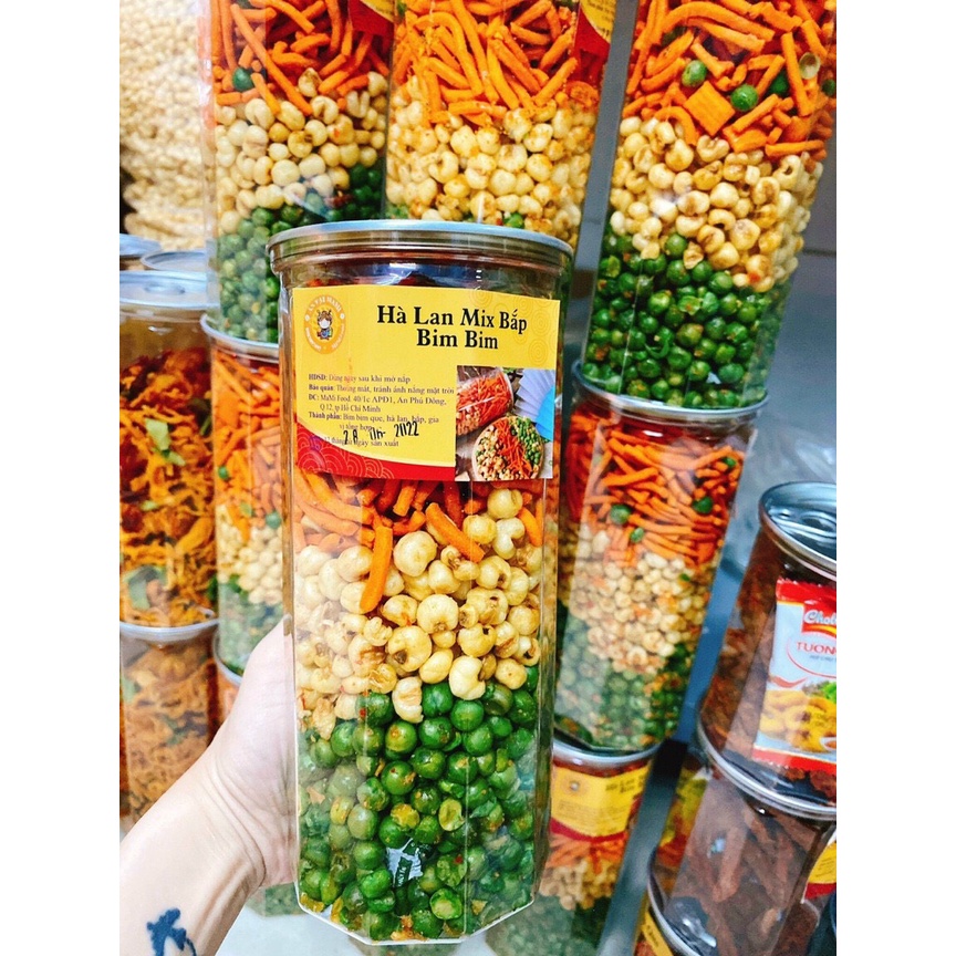 Bắp Tá Lả Mix 3 Vị 500g Bao Gồm Đậu Hà Lan  Bắp  Bim Bim Que - Ăn Vặt Chị Nhỏ