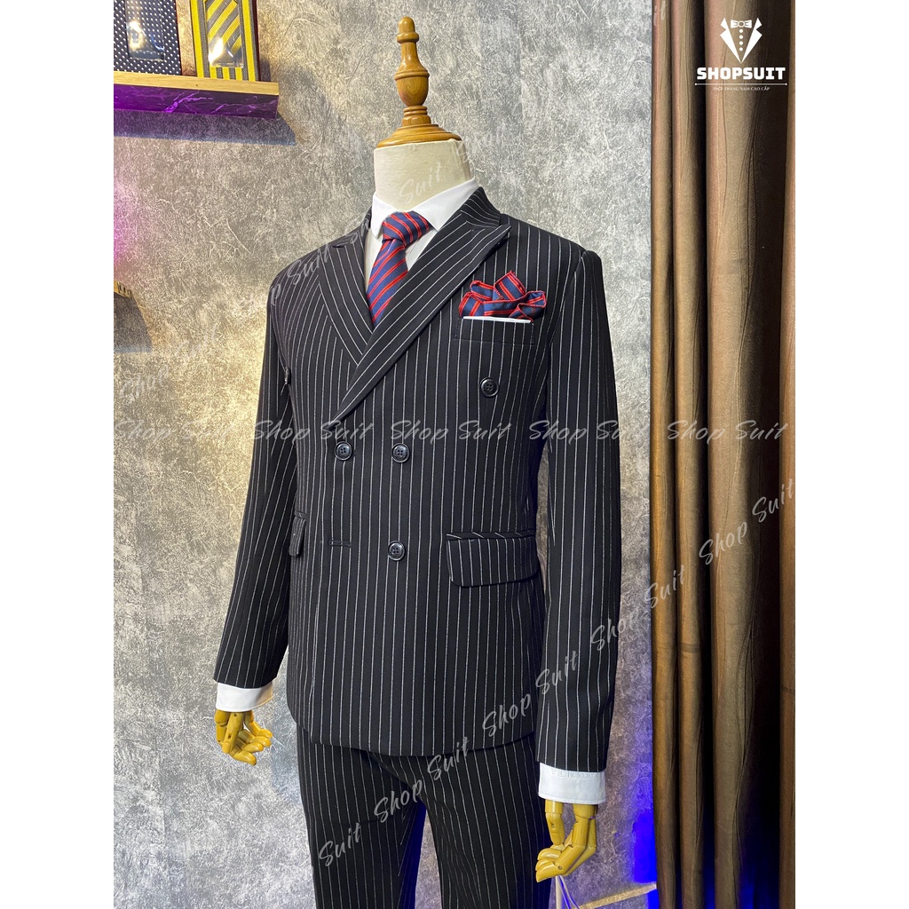 Vest nam cao cấp sọc kẻ phong các Hàn Quốc,Blazer Nam 2 màu Đen/Xám