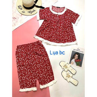 Bộ lửng lụa cổ tròn mặc nhà
