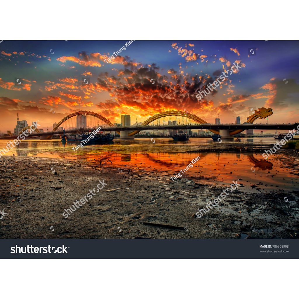 Tranh dán tường Đà Nẵng Hội An 3D Chất liệu lụa 3D, xé không rách, lau chùi thoải mái, hình ảnh siêu sắc nét, không nhòa