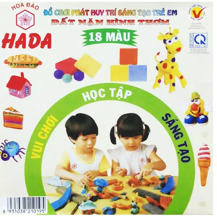 Hộp đất sét nặn hình 18 màu - tặng kèm khuôn nặn hình cho bé