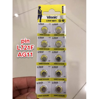 1 vỉ 10 viên pin đồng hồ đeo tay Vinnic L721F AG11 chính hãng
