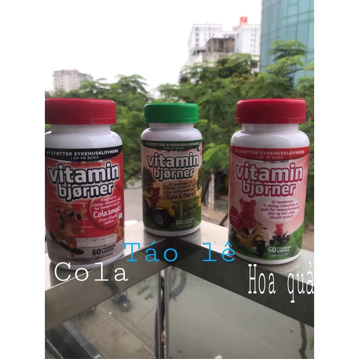 Vitamin  tổng hợp  kẹo dẻo hình chú gấu Bjorner Na Uy hộp 60 viên