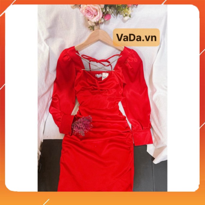 ( hotttt ) Đầm dáng ôm body tay dài nhúng đi dự tiệc, đi bar, đi chơi cực kỳ sang chảnh quyến rũ tôn vòng 1 vô bờ - VA (