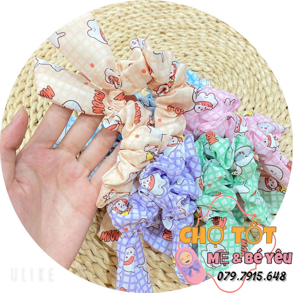 Dây thun cột tóc đuôi ngựa màu sắc cho bé gái siêu cưng không đau tóc