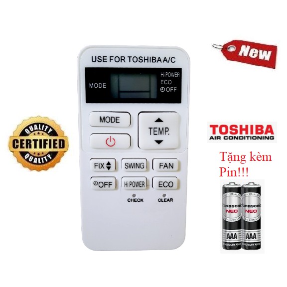 Điều khiển điều hòa Toshiba các dòng RAS-H10 RAS-H13 RAS-H18 1HP 1.5HP 2HP- Hàng tốt 100% Tặng kèm Pin!!!