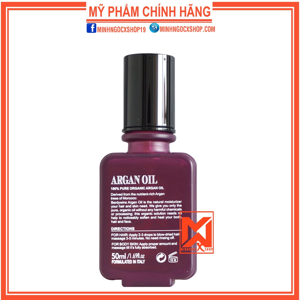 BERDYWINS DẦU DƯỠNG TÓC PHỤC HỒI BERDYWINS ARGAN OIL 50ML CHÍNH HÃNG