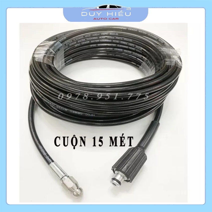 Cuộn Dây Thông Tắc Cống Bằng Áp Lực Nước Sử Dụng Máy Rửa Xe Đã Kèm Đầu Van