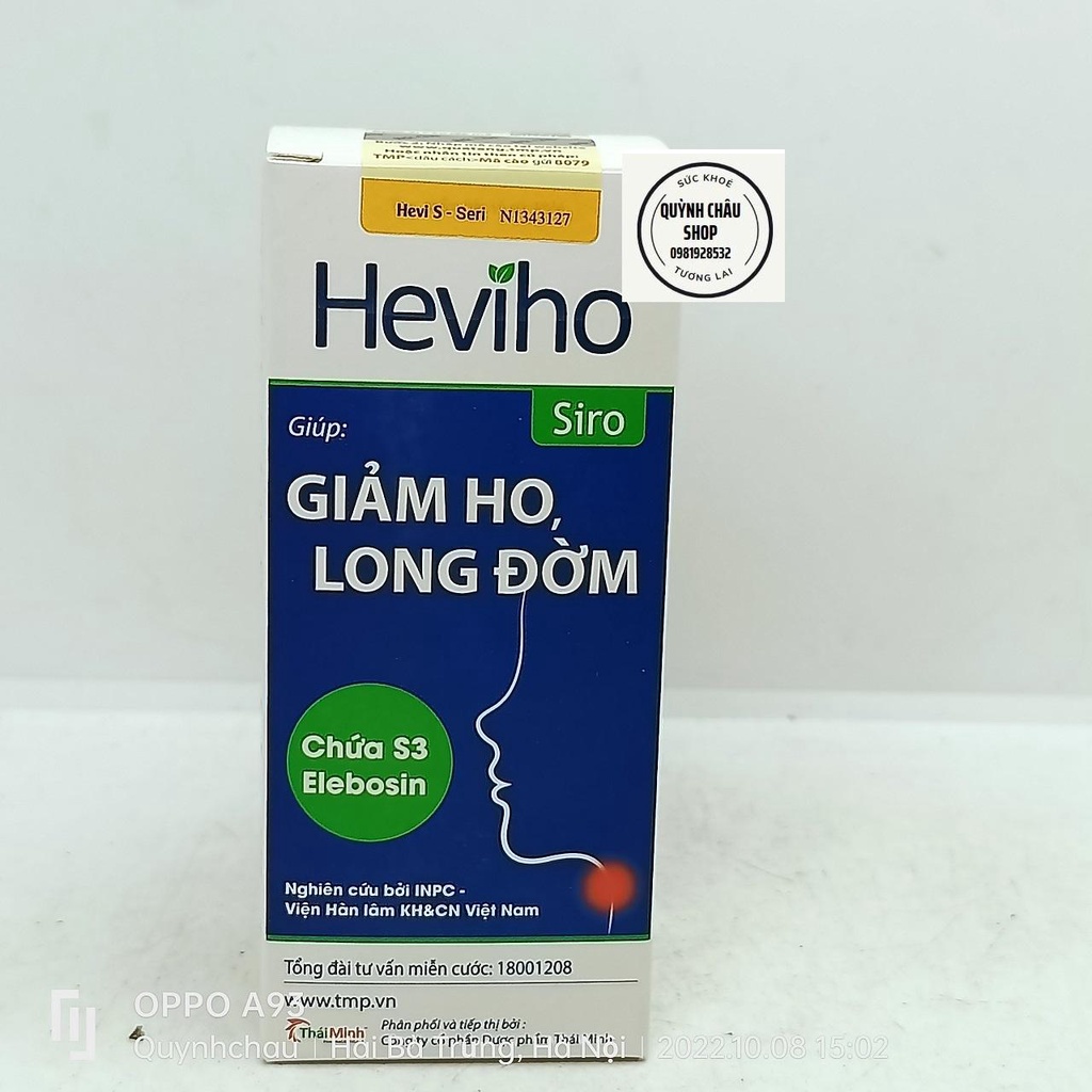 HEVIHO SIRO GIẢM HO LONG ĐỜM LỌ 100ML