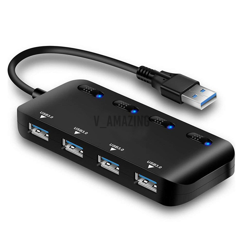 Hub Chia 4 Cổng Usb 3.0 Siêu Mỏng Có Công Tắc On / Off