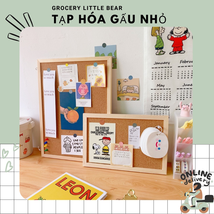 Bảng tin màu đỏ treo ký túc xá sinh viên đơn giản khung gỗ rắn sáng tạo(kèm ghim+dây treo+móc treo+ sticker)