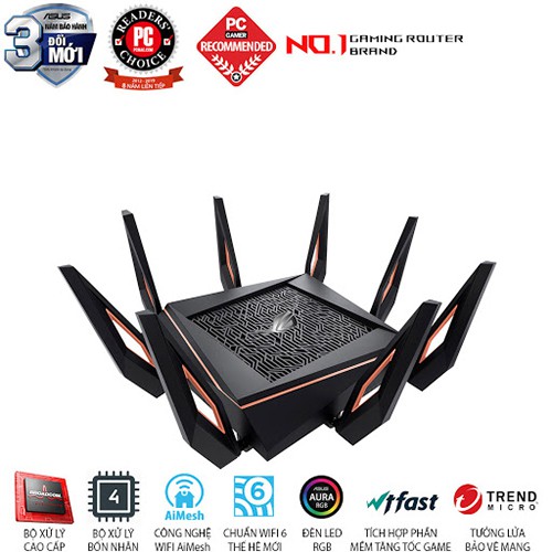 [Mã ELHASALE1TR giảm 5% đơn 3TR] Bộ phát wifi 6 Asus ROG Rapture GT-AX11000 (Chính hãng)