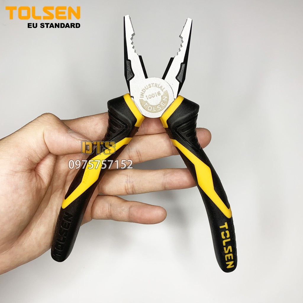 Kìm điện tổ hợp công nghiệp TOLSEN 7 inch/ 180mm, thép CR-V cao cấp mạ Niken chống gỉ – Tiêu chuẩn xuất khẩu Châu Âu