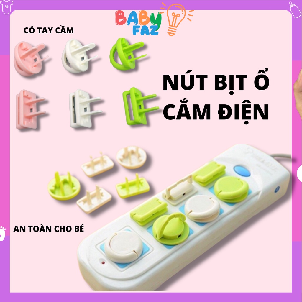 Bịt ổ điện 3 Chân 2 Chân có tay cầm cao cấp giữ an toàn cho bé