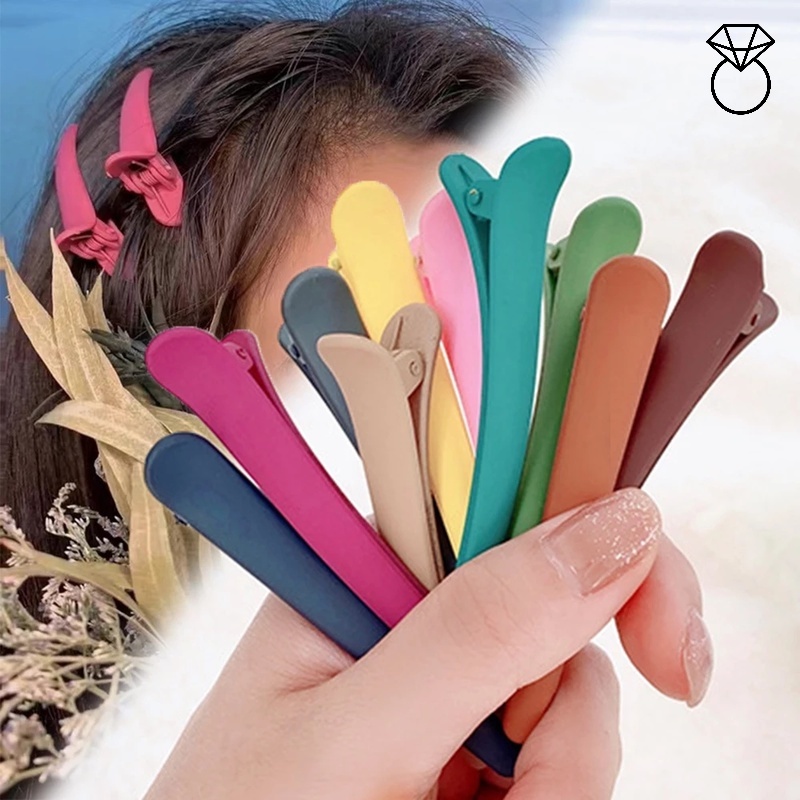 Kẹp Tóc Mỏ Vịt Bằng Nhựa Màu Sắc Ngọt Ngào Chuyên Nghiệp Cho Salon