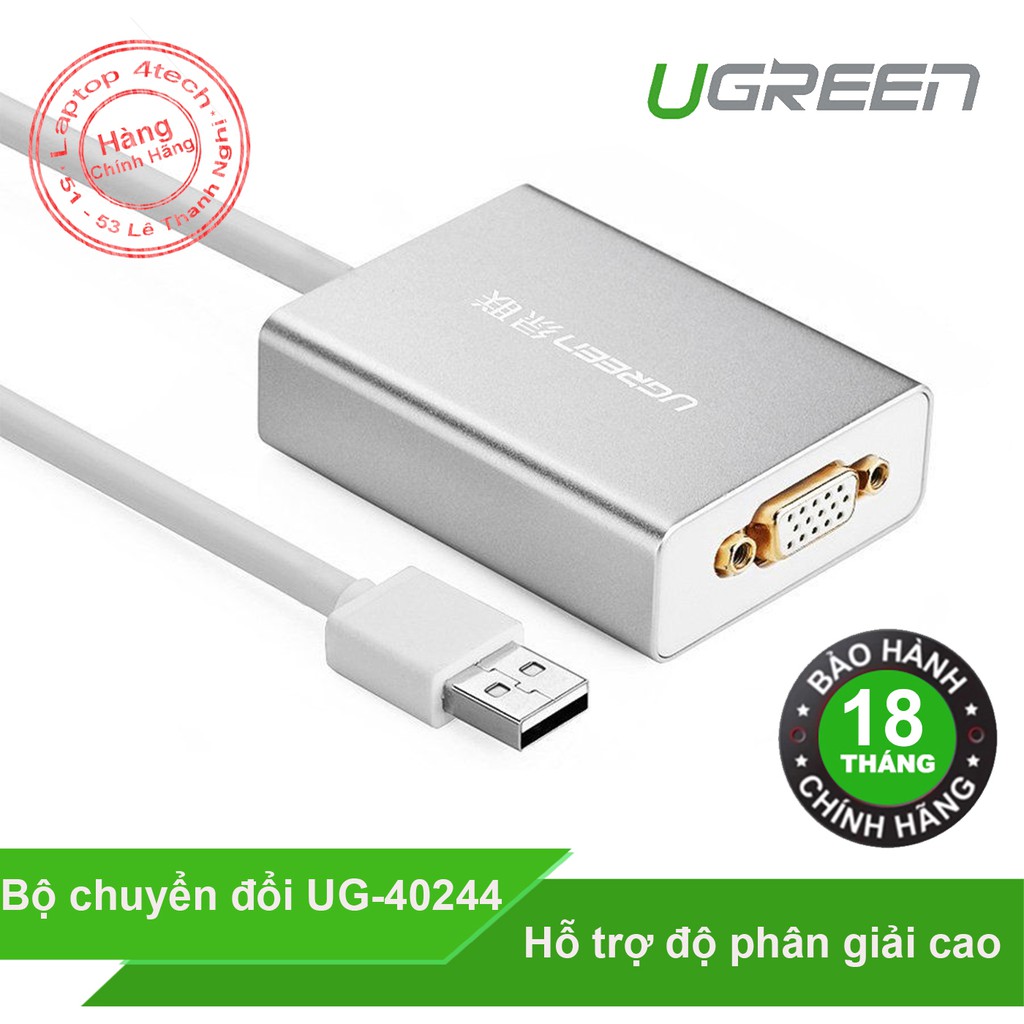 Cáp chuyễn USB 2.0 to Vga Cao Cấp Ugreen 40244 Chính Hãng