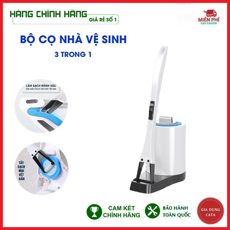 Bộ Vệ Sinh Bồn Cầu Nhà Tắm Toilet đa năng Diệt vi khuẩn Pulito, Cọ vệ sinh toilet dùng 1 lần có sẵn dung dịch