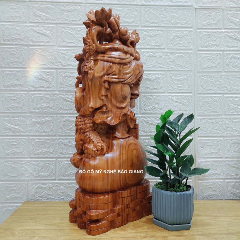 Tượng phật di lặc gỗ hương cao 60 cm