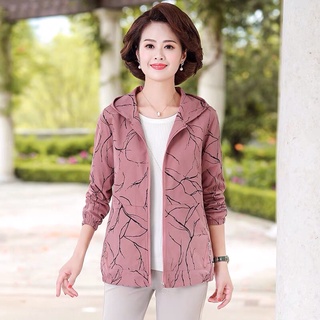 Áo khoác gió trung niên nữ cao cấp, hoạ tiết mới, 2 lớp dày dặn NV0942