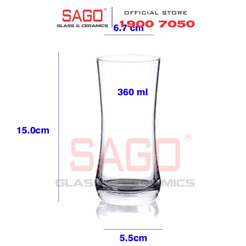 Ly Thủy Tinh Ocean Aloha Long Drink 360ml | B01712 , Nhập khẩu