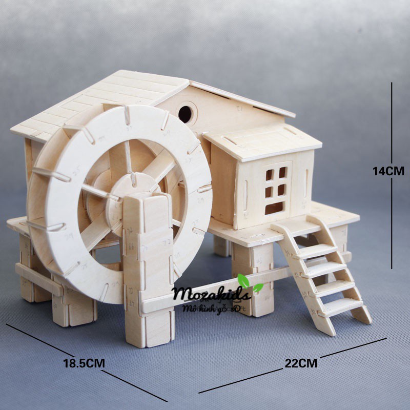 Đồ chơi lắp ráp gỗ 3D Mô hình Cối xay nước