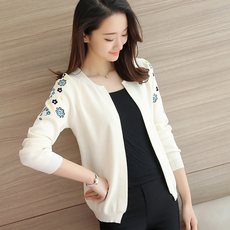 Áo khoác cardigan thêu hoa thời trang Hàn Quốc cho nữ