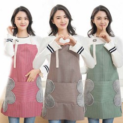 Tạp dề kẻ hoa có khăn lau tay bên hông, tạp dề chống thấm nước