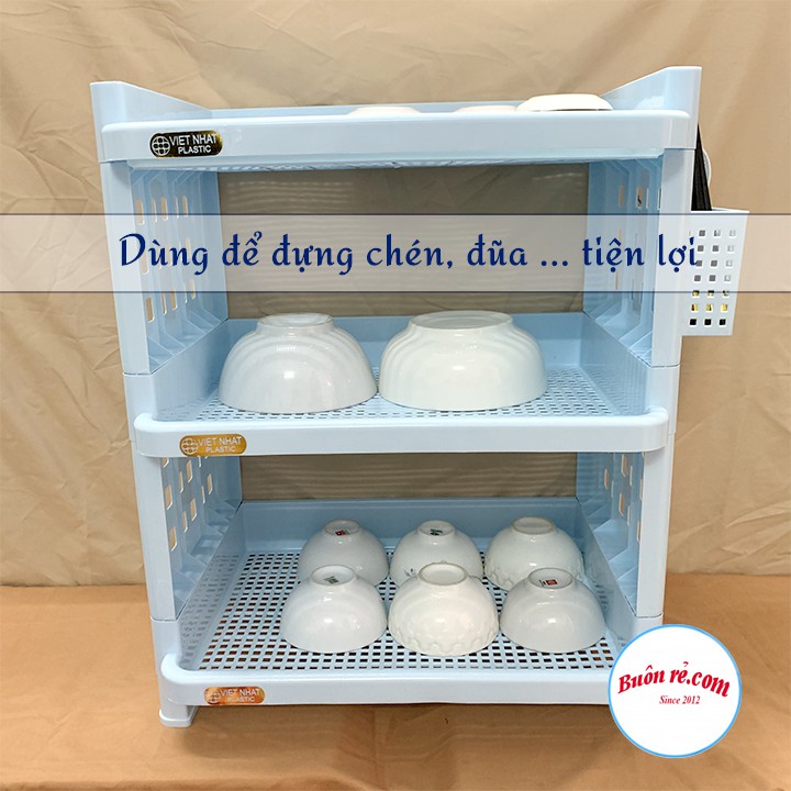 Kệ úp chén bát 3 tầng Việt Nhật (MS:5528), Kệ để đồ nhà bếp tiện dụng, hữu ích -Buôn rẻ 01359