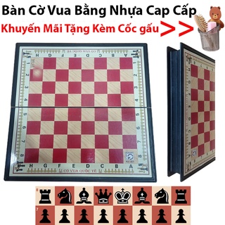 Bàn cờ vua tiêu chuẩn quốc tế, bộ cờ vua bàn gấp 28*28cm bằng nhựa cao cấp