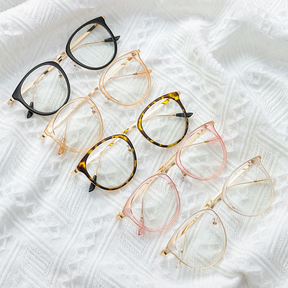 Mắt kính gọng tròn siêu nhẹ họa tiết da báo thời trang cá tính cho nam nữ