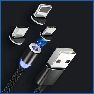 Cáp sạc nam châm 3 đầu tiện lợi xoay 360 độ Dây Dù 1m Siêu Bền