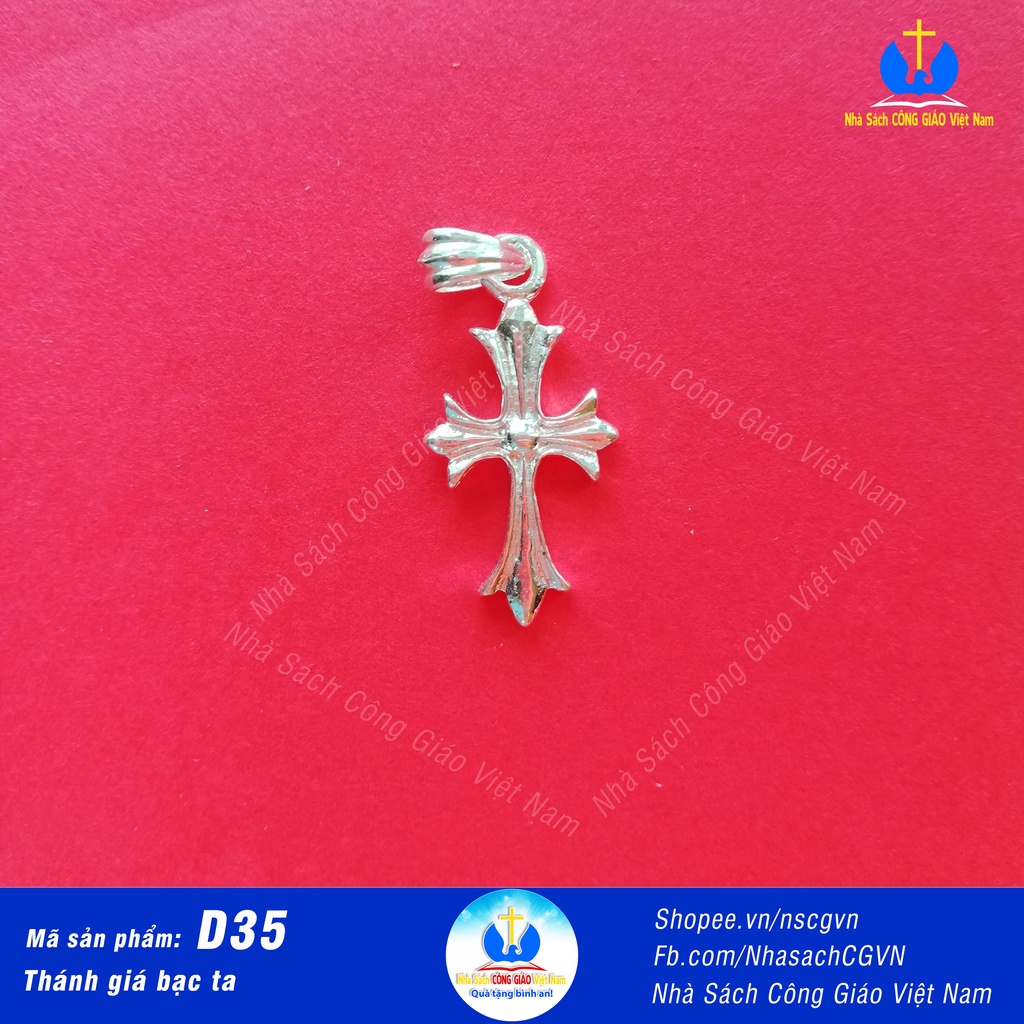 Thánh giá bạc ta - Mặt dây chuyền  D35 cho nam nữ, trẻ em - Quà tặng Công Giáo