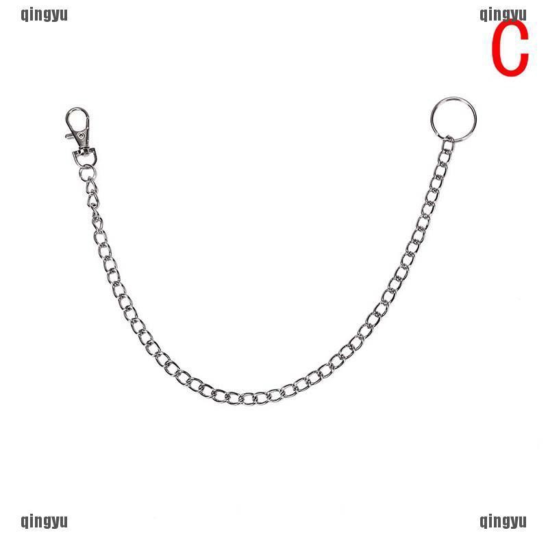 Tcmy ❤♣ Móc Khóa Dây Xích Kèm 3 Vòng Nhẫn Phong Cách Punk