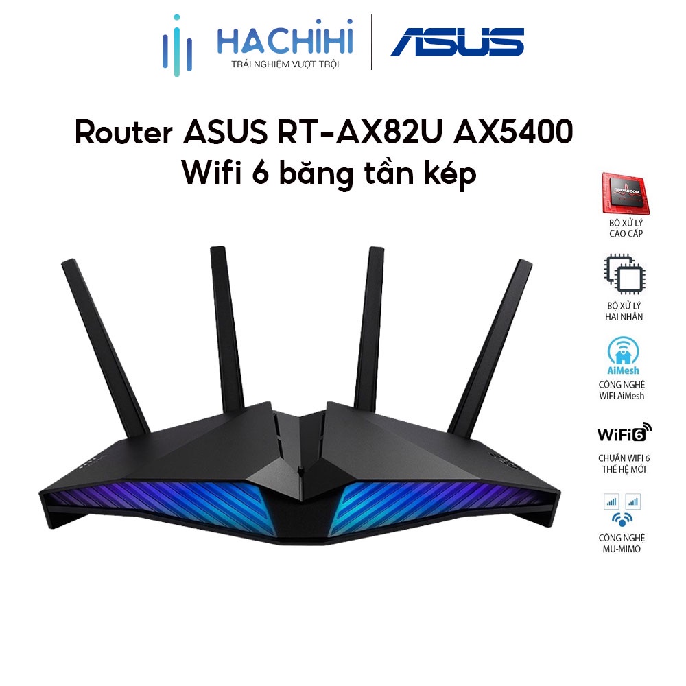 Thiết bị Router ASUS RT-AX82U AX5400 Wifi 6 băng tần kép