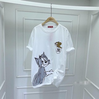 🍒🍒🍒 áo phông đôi in hình tôm dáng rộng màu trắng hot trend 🍒🍒🍒- tặng 1 gương mini