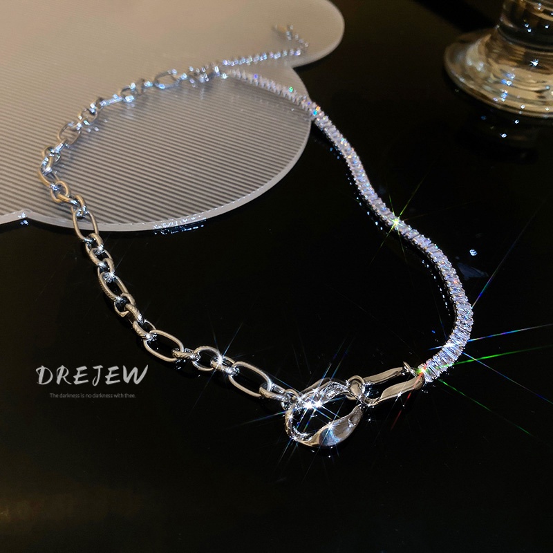 Dây chuyền DREJEW kim loại dạng xoắn thời trang Hàn Quốc dễ phối đồ dành cho nữ