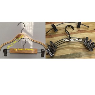 Móc Kẹp Trẻ Em 20C Móc Áo Gỗ, 20C Kẹp Quần Gỗ, 20 Chiếc Kẹp Sắt Cong
