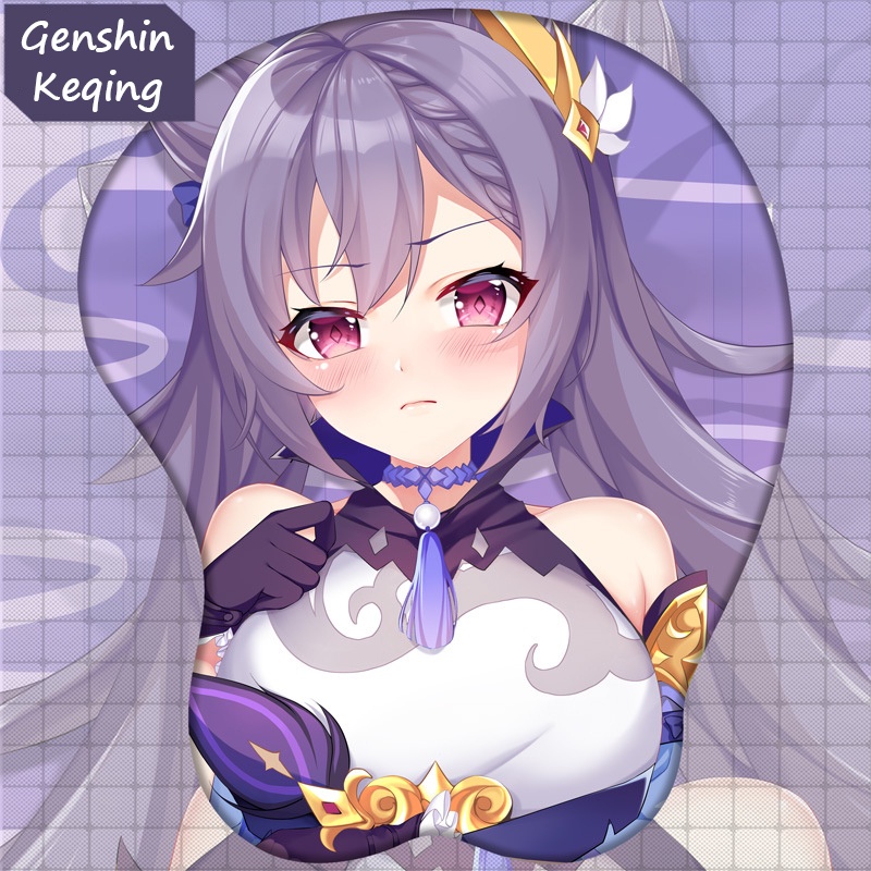 Miếng lót chuột máy tính 3d bằng silicon mềm mại họa tiết hoạt hình Genshin Impact