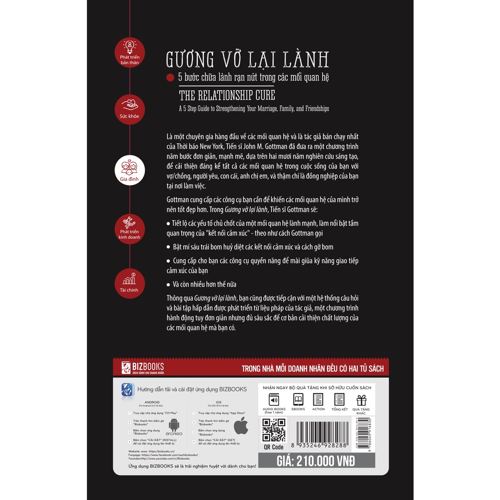 BIZBOOKS - Sách Gương vỡ lại lành - 5 bước chữa lành rạn nứt trong các mối quan hệ