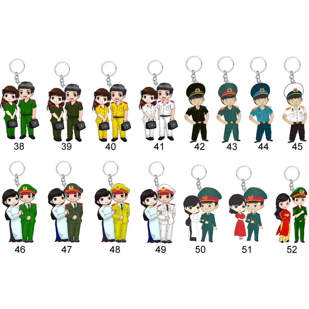 Móc Khóa Chibi Police - Móc Khóa Nhựa Dẻo Hình Chú Lính