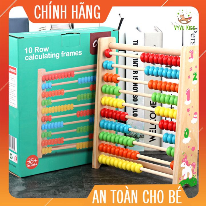 Bàn tính gỗ cho bé học toán♥️ CHÍNH HÃNG♥️ ĐỒ CHƠI GIÁO DỤC♥️ giúp bé tăng khả năng tính toán,phát triển tốt não bộ