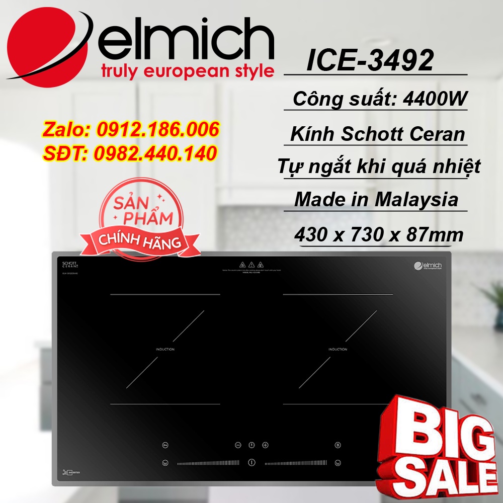 Bếp từ đôi Elmich ICE-3492