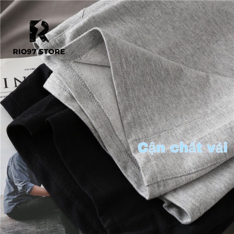 Quần Short Thun Basic Trơn Đen RIO97 STORE Thun Poly Mềm Mịn, Thể Thao Trẻ Trung Năng Động
