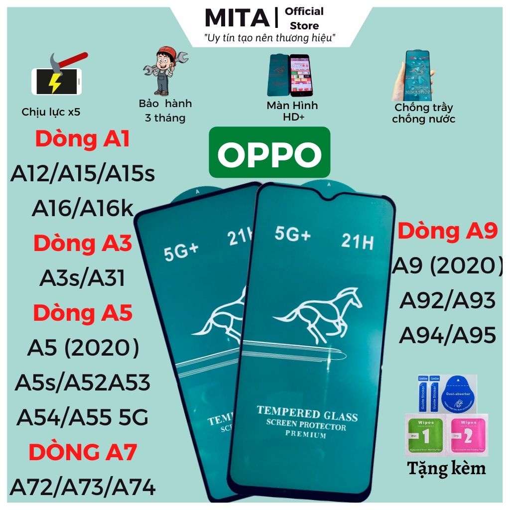 Kính Cường Lực Oppo A12/A15/A15s A16/A16k/A3s/A31/A5 (2020) A5s/A52A53 A54/A55 5G/A72/A73/A74/A9 (2020) A92/A93 A94/A95
