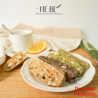 BISCOTTI Nguyên Cám 3 VỊ by He.Be - Bánh Ngũ Cốc Nướng Ăn Kiêng Không Đường - YLDB